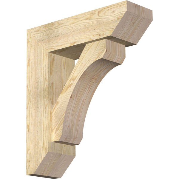 Ekena Millwork Legacy Slat Rough Sawn Bracket w/ Offset Brace, Douglas Fir, 8"W x 26"D x 30"H BKT0806X26X30LEC06RDF - main